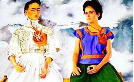 Salma Hayek "se mete" en pintura de Frida Kahlo