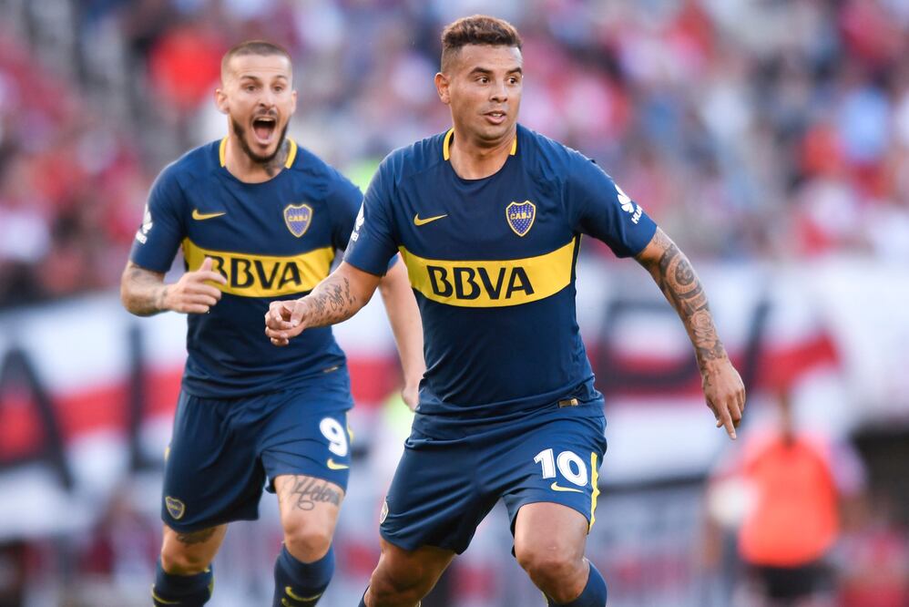 JAMMEDIA. Edwin Cardona jugador de Boca Juniors en festejo durante un juego de la Superliga