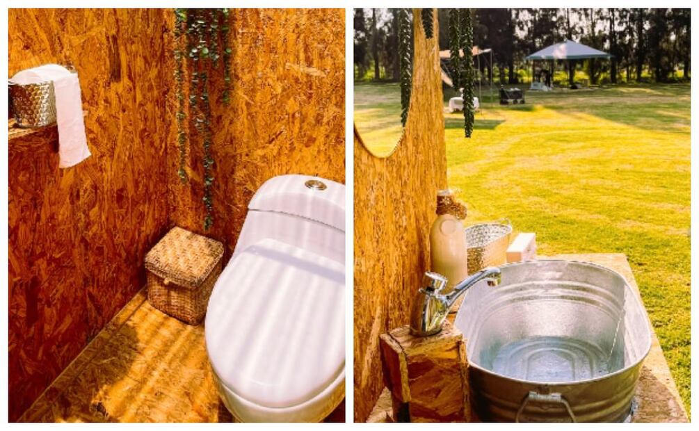 Las funciones de cine al aire libre en el glamping de Xochimilco, cuentan con las instalaciones necesarias para que disfrutes de una estancia confortable. Imagen: Yo Épico.