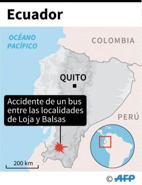 Accidente de autobús en Ecuador deja 12 muertos y 27 heridos