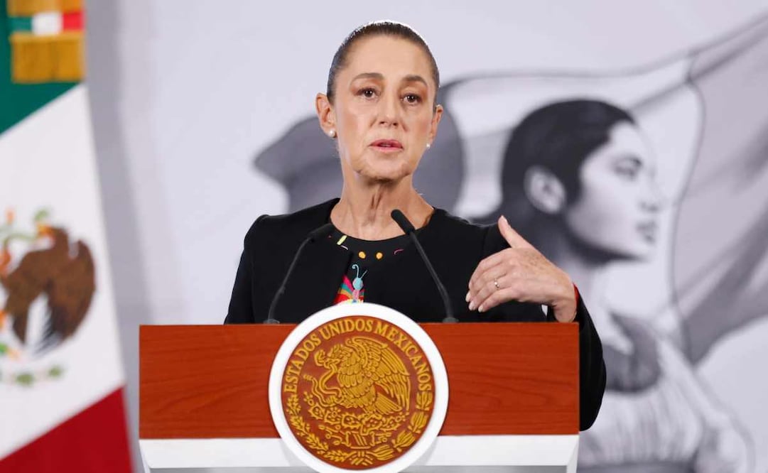 La presidenta Claudia Sheinbaum durante la mañanera del 11 de diciembre del 2025. Foto: Diego Simón / EL UNIVERSAL