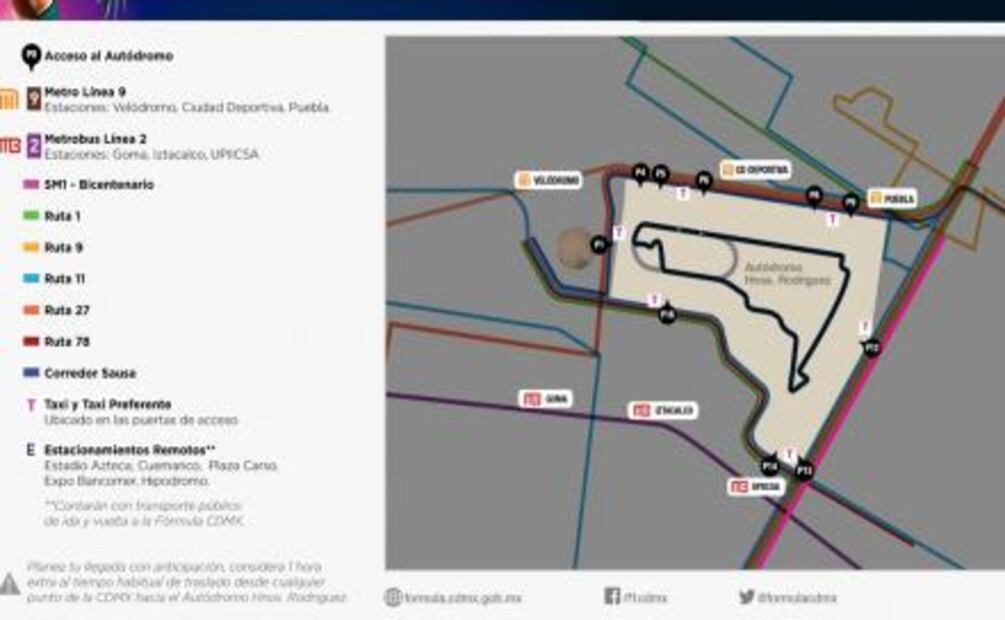 Entérate. Alternativas para llegar al Gran Premio de México en el Autódromo  
