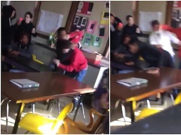 Estudiante defiende en plena pelea a su profesora tras ser golpeada por otro alumno y se hace viral