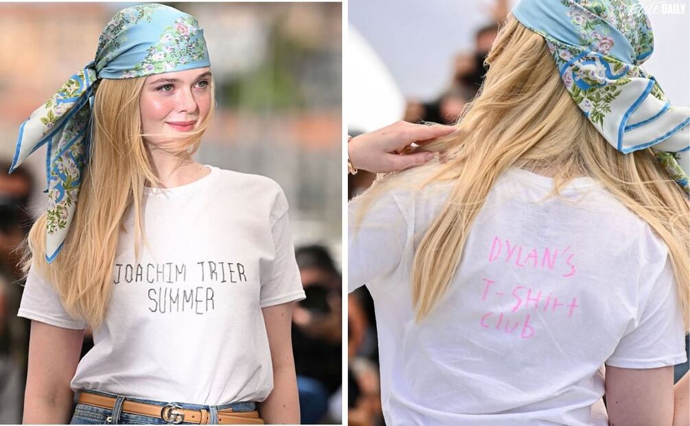 Un pañuelo satinado puede elevar un outfit sencillo. Foto: Especial. Instagram @ellefanning