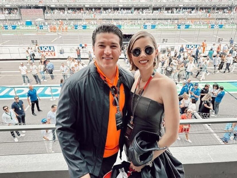 Mariana Rodríguez enamora con su look y su baby bump en la F1