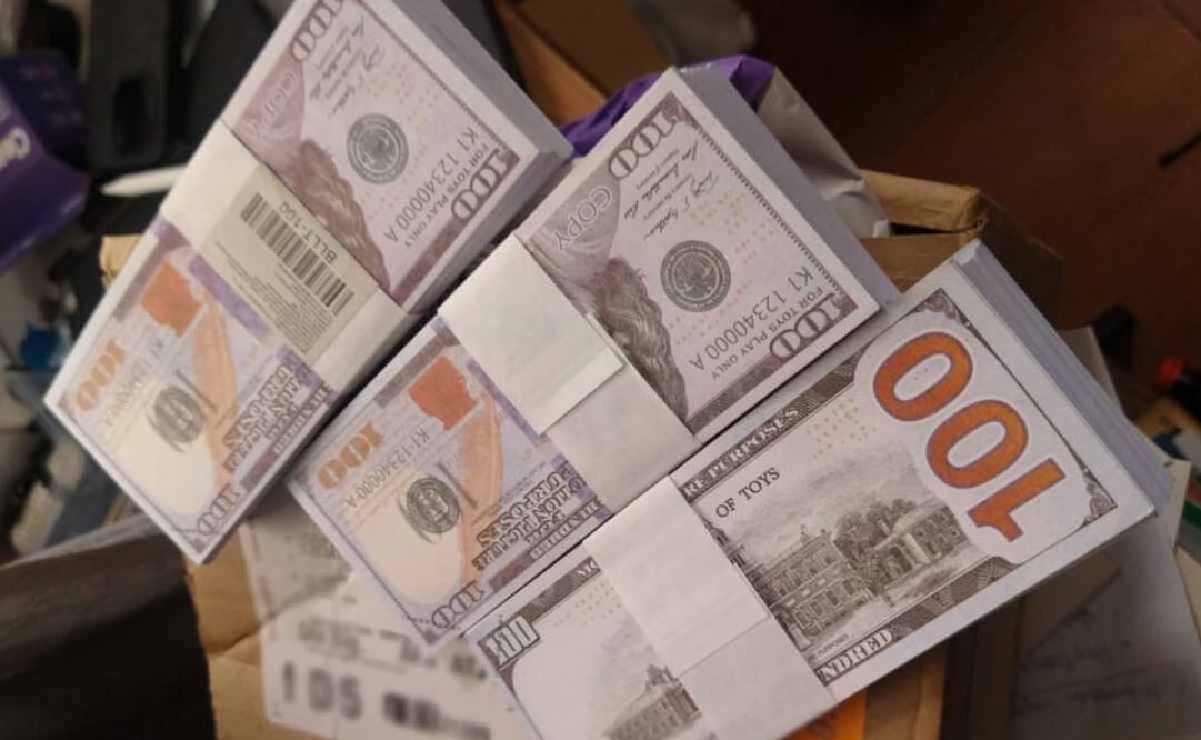 La Fiscalía General de la República (FGR) aseguró 885 mil 250 pesos falsos y 286 mil 450 dólares falsos. Foto: Especial