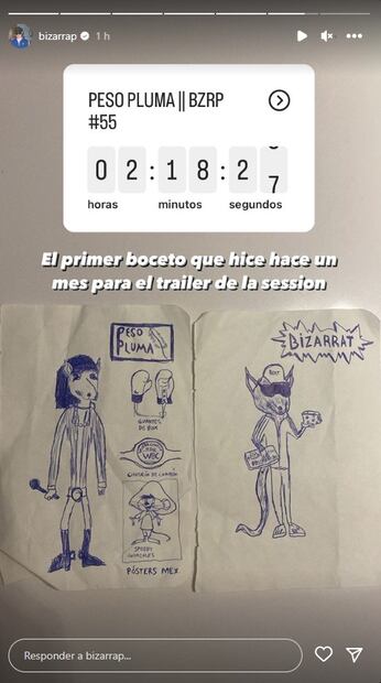 Boceto tráiler video promocional Bizarrap y Peso Pluma
