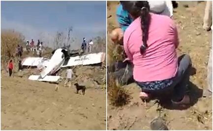 VIDEO: Se desploma avioneta en Cholula, Puebla; hay 2 heridos