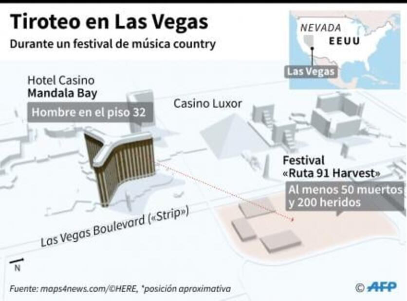 Policía cree que autor de disparos en Las Vegas se suicidó