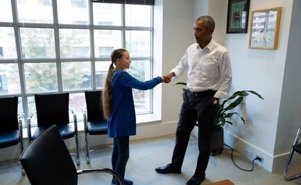 Greta Thunberg se reúne con Obama en Washington para abordar cambio climático