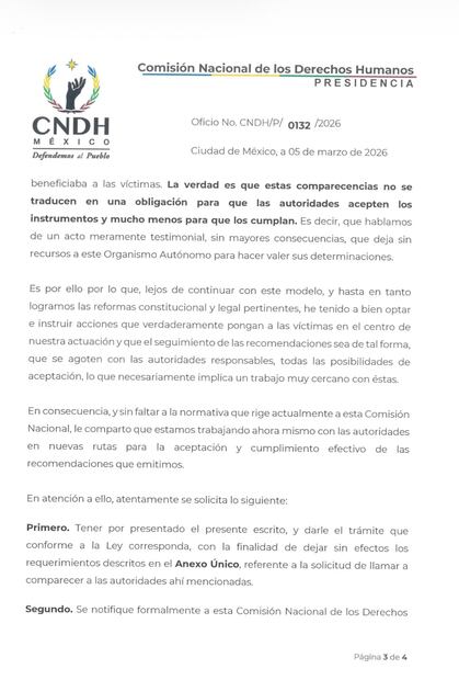 Carta CNDH