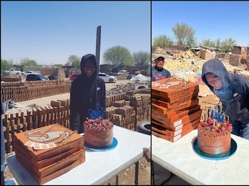 Cumplen el sueño de David, le celebran su cumpleaños con pizza, refresco y pastel