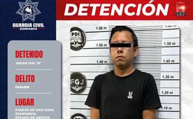 Detienen a presunto defraudador en Zumpango, Edomex; habría cobrado 450 mil pesos por la renta de un palco en un estadio