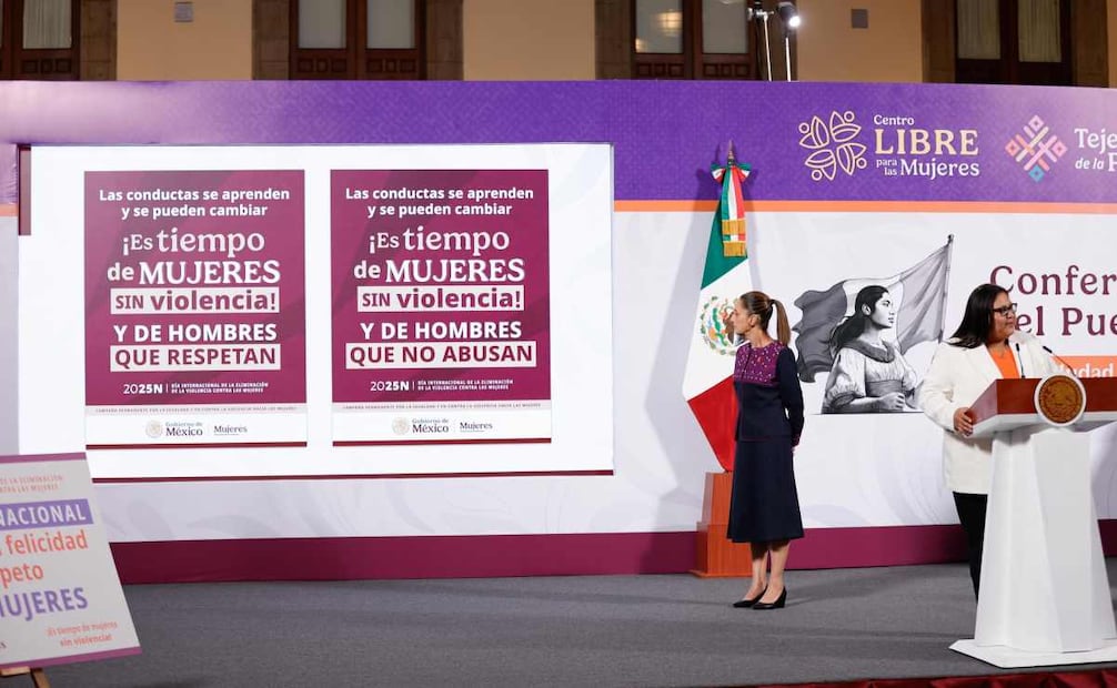 En el marco del Día Internacional de la Eliminación de la Violencia contra las Mujeres, el Gobierno de México presentó una campaña nacional para combatir la violencia sexual y la violencia digital, dos de los fenómenos que más afectan actualmente a las mexicanas. Foto: Diego Simón  / EL UNIVERSAL