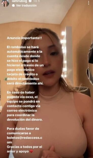 Rubí, la exacadémica, cancela su primer concierto como solista tras recibir fuertes críticas