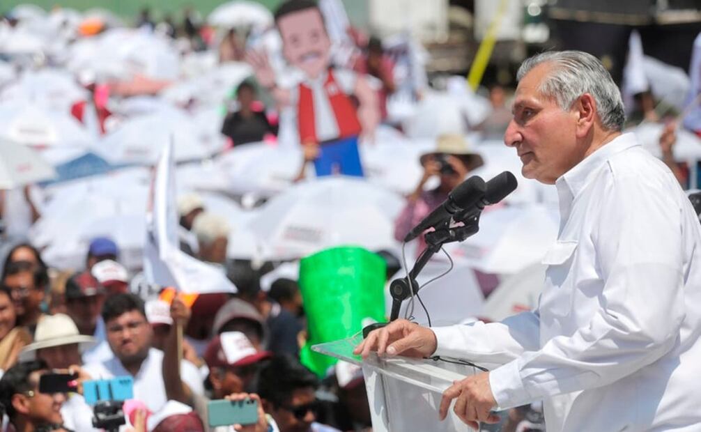 Aspirante a la presidencia, Adán Augusto López en Puebla. Foto: Especial