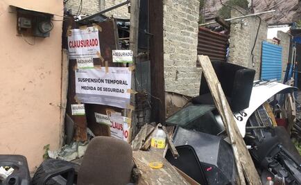 Catean y clausuran deshuesadero en Tlalnepantla