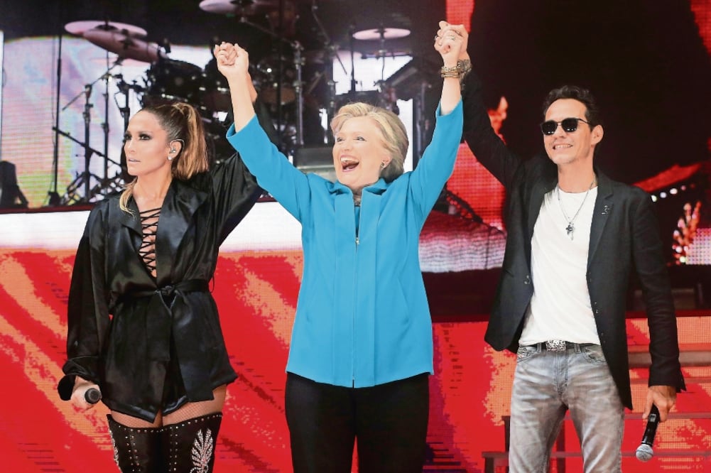 Jennifer Lopez y Marc Anthony se reunieron por la causa demócrata. (FOTO: BRIAN SNYDER. REUTERS)