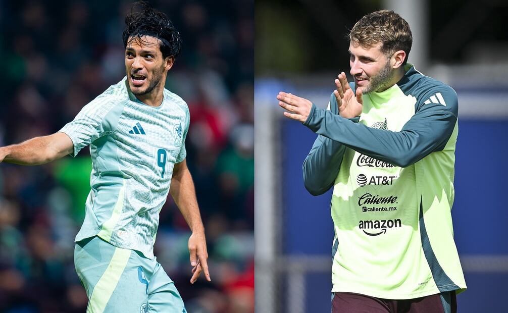 Raúl Jiménez y Santiago Giménez con la Selección Mexicana - Fotos: Imago7