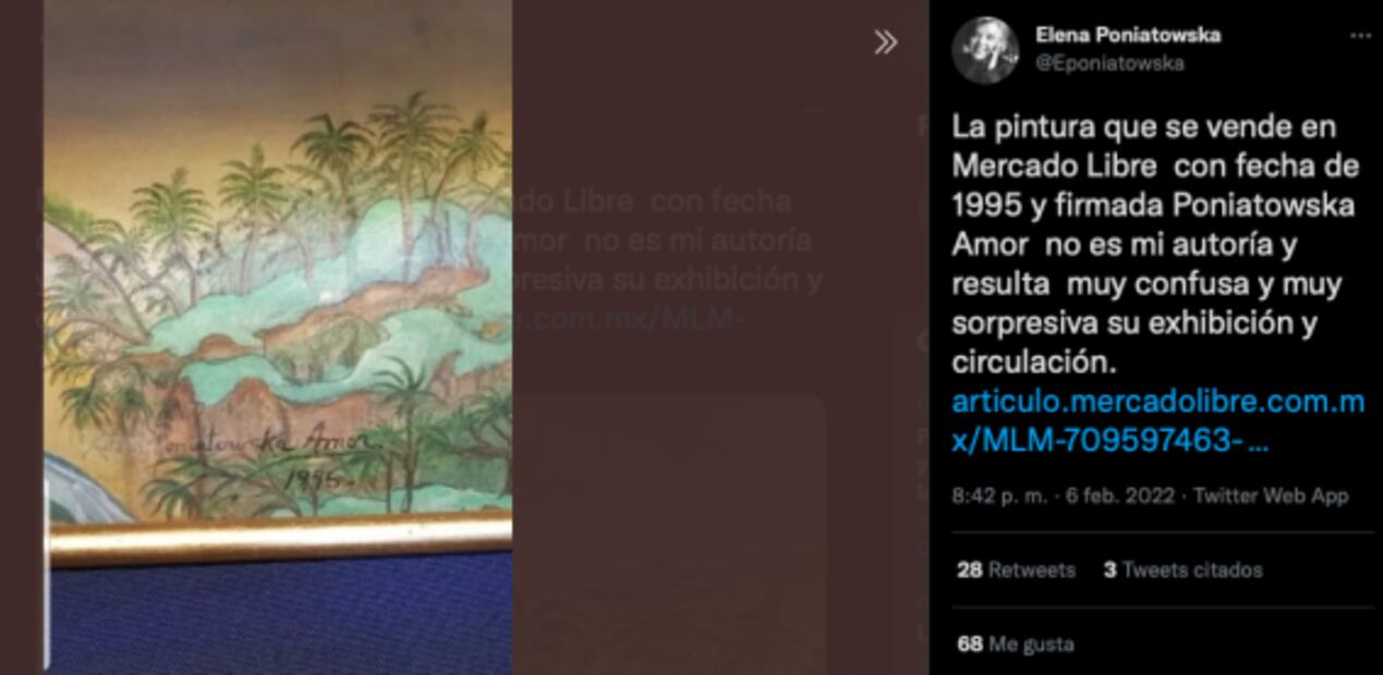 Elena Poniatowska fue informada por el INBAL que su hija recibió la pintura de Nahui Olin 
