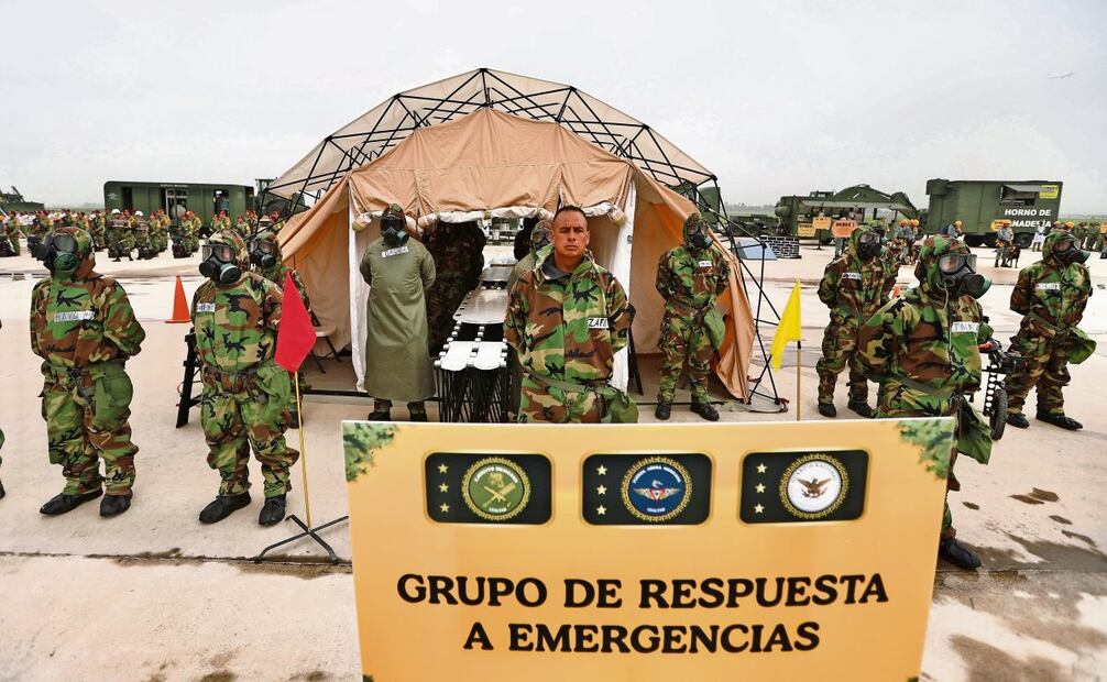 Elementos de ejércitos americanos realizaron un simulacro con el objetivo de fortalecer las capacidades colectivas ante desastres naturales y emergencias humanitarias. Foto: Berenice Fregoso / EL UNIVERSAL