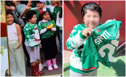 Regalan camiseta de la Selección Mexicana a niño con suéter navideño; Santiago Giménez envía saludos