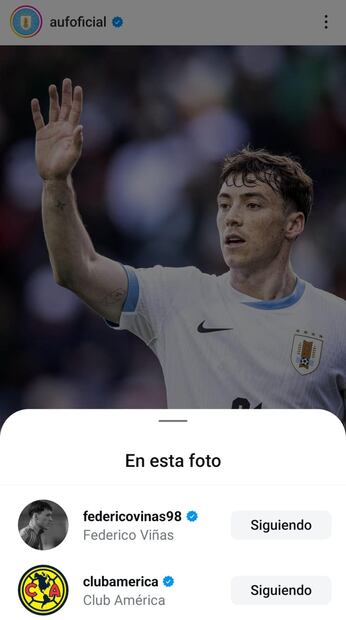 Así aparece la cuenta de Instagram de Uruguay. FOTO: AUFOFICIAL