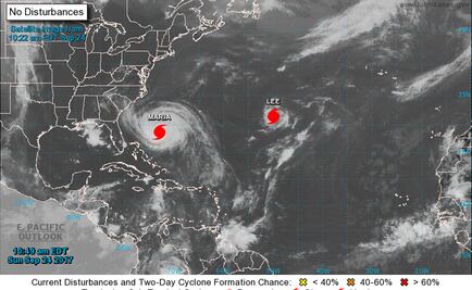 ​“Lee” evoluciona a huracán categoría 1 y “María” baja a categoría 2