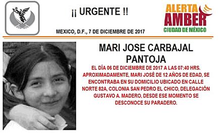 Activan Alerta Amber por menor extraviada en la GAM