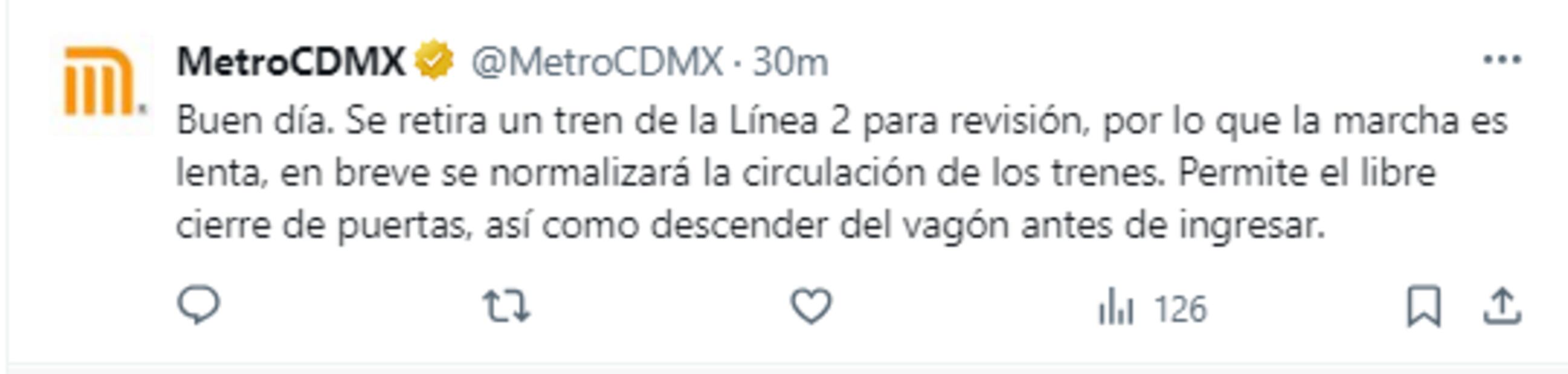 Falla línea 12 del Metro