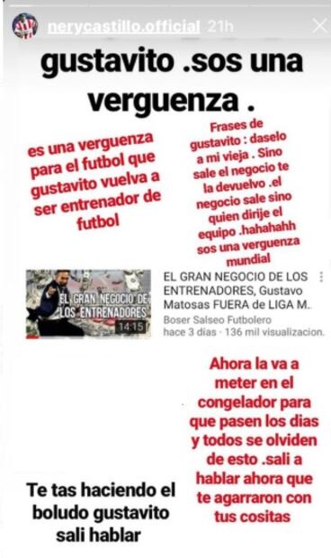 Nery Castillo explota contra Gustavo Matosas