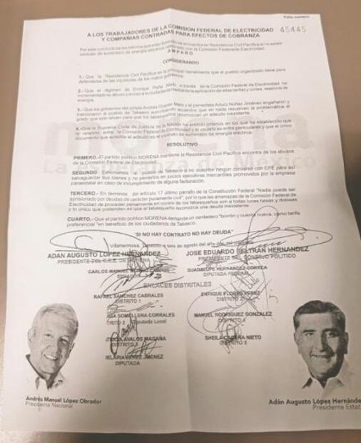 CFE perdonará adeudo a 500 mil tabasqueños