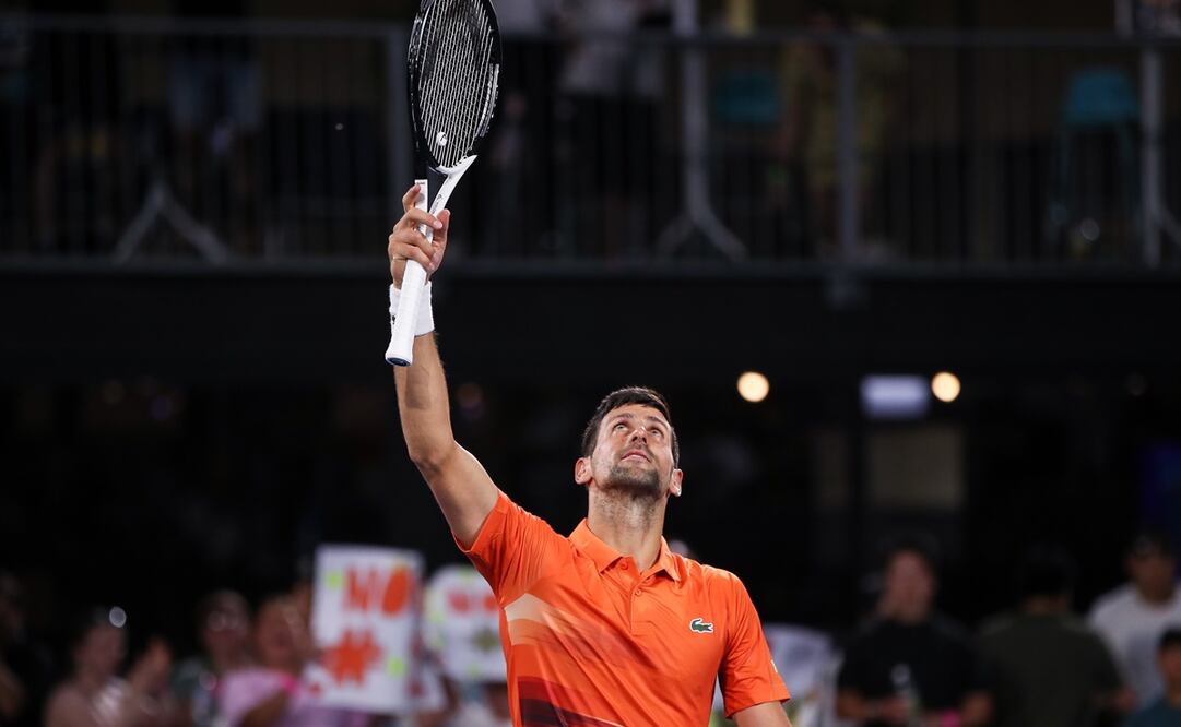 Djokovic festejando el triunfo sobre Medvedev / Foto: EFE