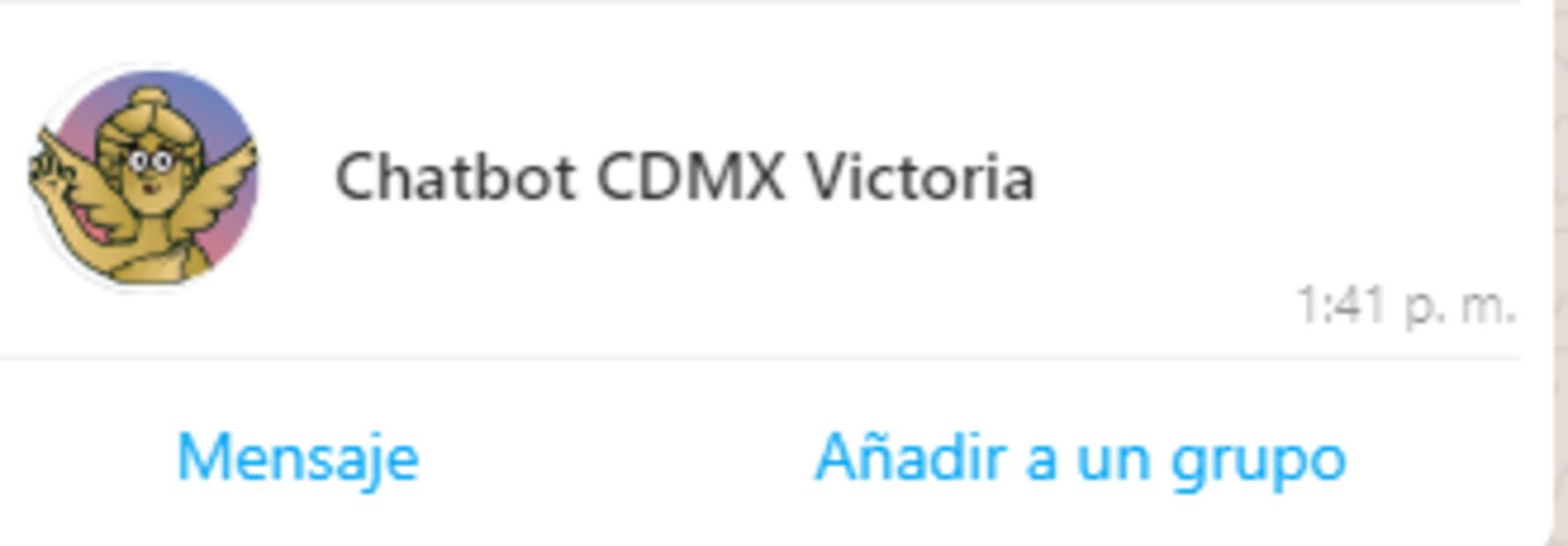 En WhatsApp platica con el chatbot "Victoria" sobre el Covid-19