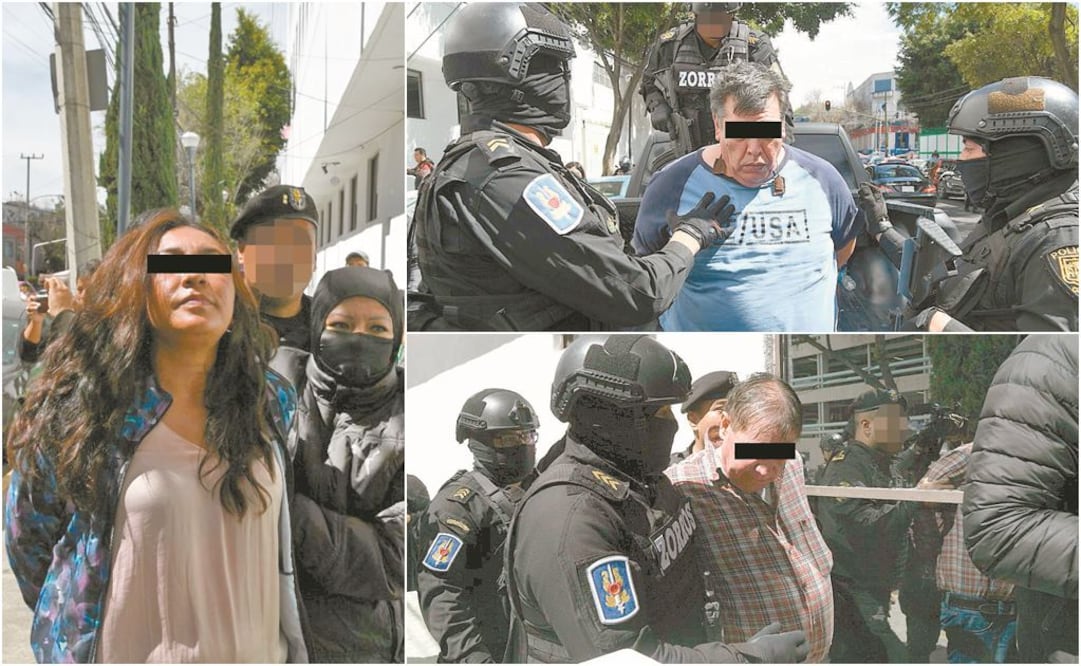 Los sujetos fueron capturados cuando forcejeaban con una víctima para robarle sus pertenencias; la mujer los esperaba en un camioneta sin placas y con una granada de fragmentación. Fueron trasladados al búnker de la fiscalía local. FOTOS: ARMANDO MARTÍNE