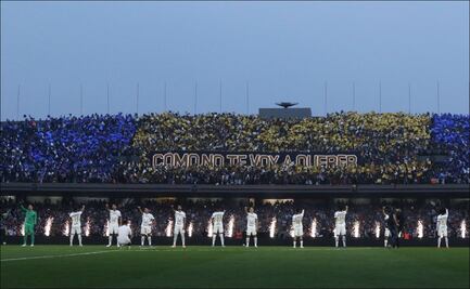 Pumas y la Rebel sorprenden con espectacular mensaje y pirotecnia