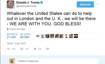 Trump exige veto migratorio tras ataques en Londres