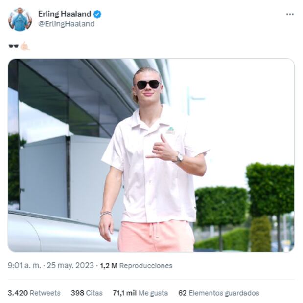 Tuit de Erling Haaland