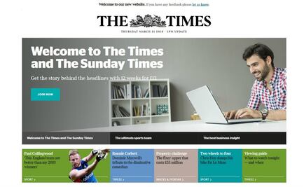 La web de "The Times" deja de publicar noticias en tiempo real