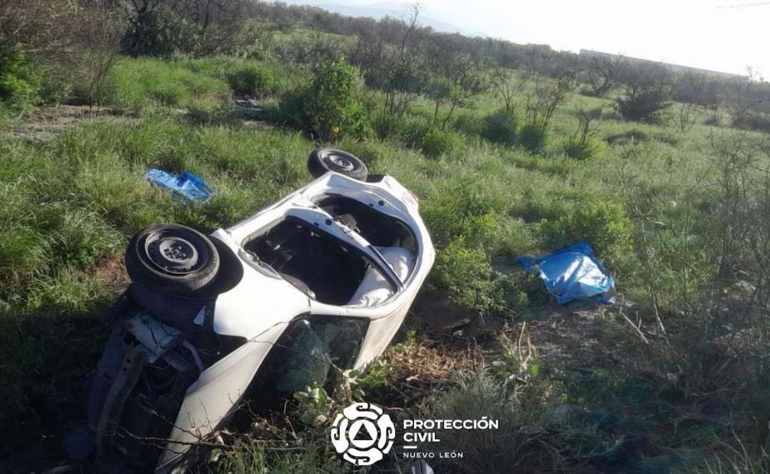 Cinco personas mueren por choque en Ciénega de Flores, Nuevo León (28/08/2025). Foto: Especial