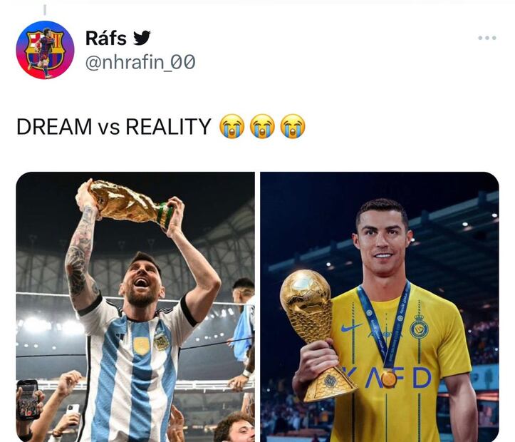 Tweets de Cristiano Ronaldo y Lionel Messi
