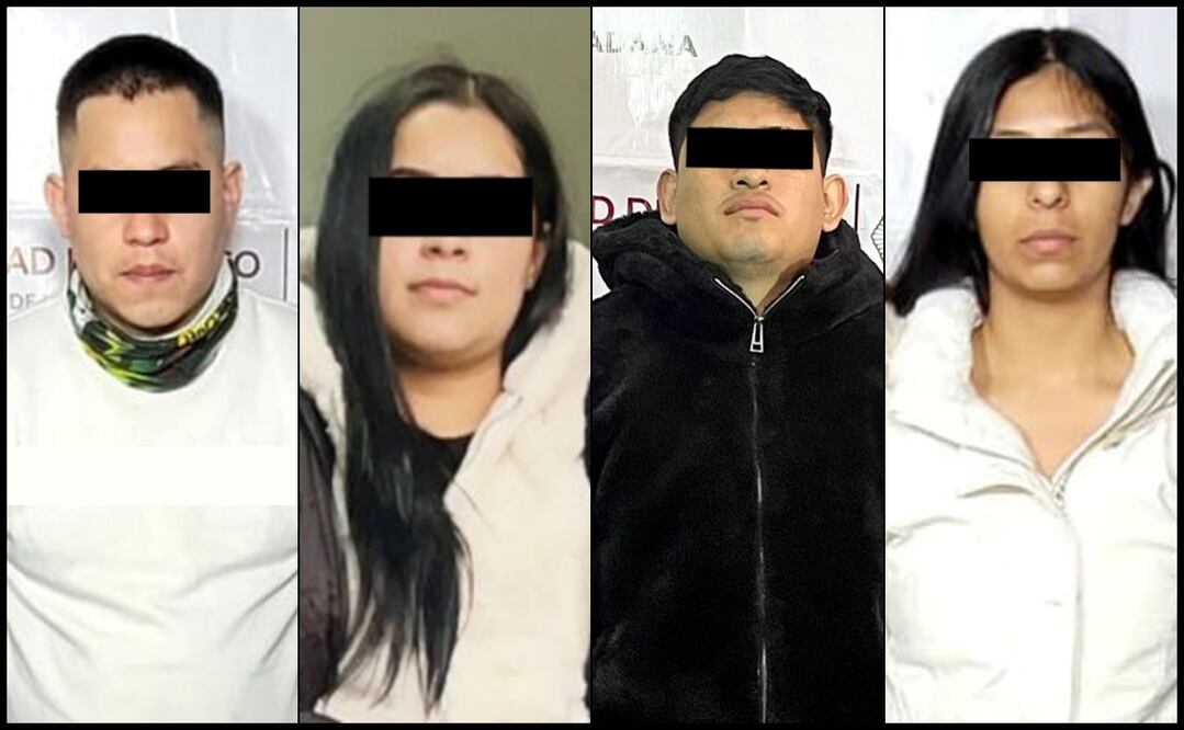 Los detenidos, dos hombres de 23 y 24 años y dos mujeres de 20 y 22 años. Foto: Especial