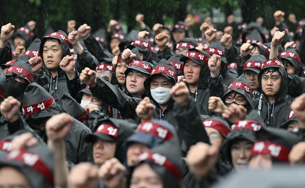 El Sindicato Nacional de Samsung Electronics (NSEU por sus siglas en inglés), cuenta con 28 mil miembros, aproximadamente un 22% de la plantilla. Foto: Jung Yeon-je / AFP