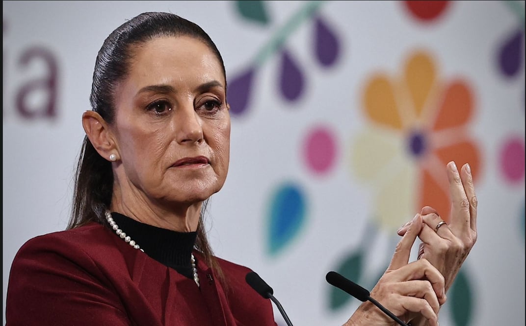 La presidenta Claudia Sheinbaum Pardo en la mañanera del 25 de junio de 2025 en la Ciudad de México. Foto: Berenice Fregoso/EL UNIVERSAL