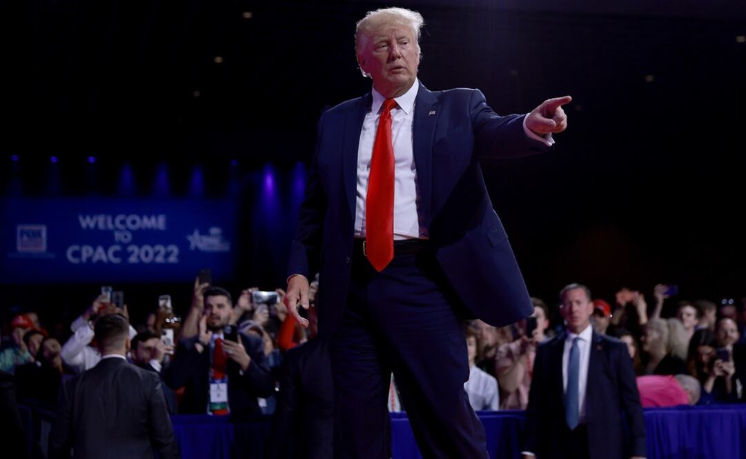 El expresidente de los Estados Unidos, Donald Trump, hace gestos durante la Conferencia de Acción Política Conservadora (CPAC).  Foto: AFP 