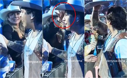 Nodal reprende a fan que trató de quitarle el sombrero; se lo obsequia a otra seguidora 