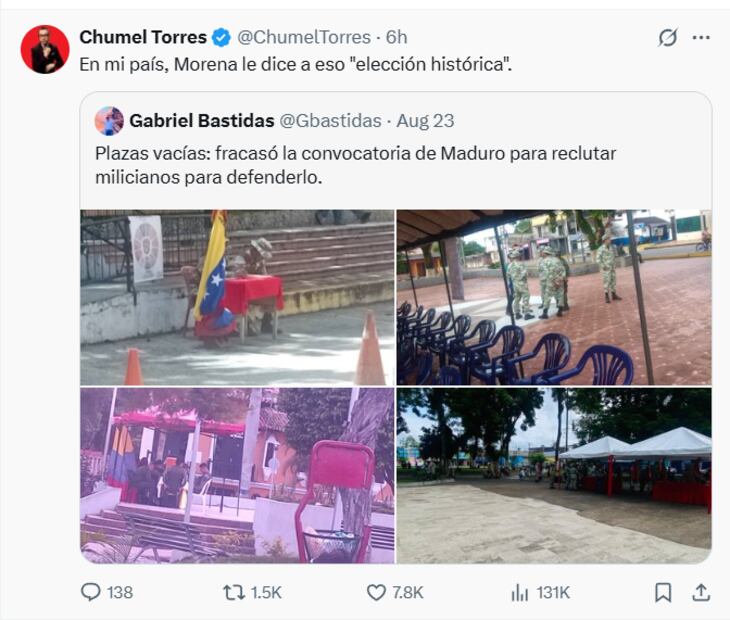 El comunicador Chumel Torres se mofó de la jornada de reclutamiento a las fuerzas armadas impulsada por el presidente Nicolás Maduro. Foto: Captura de pantalla