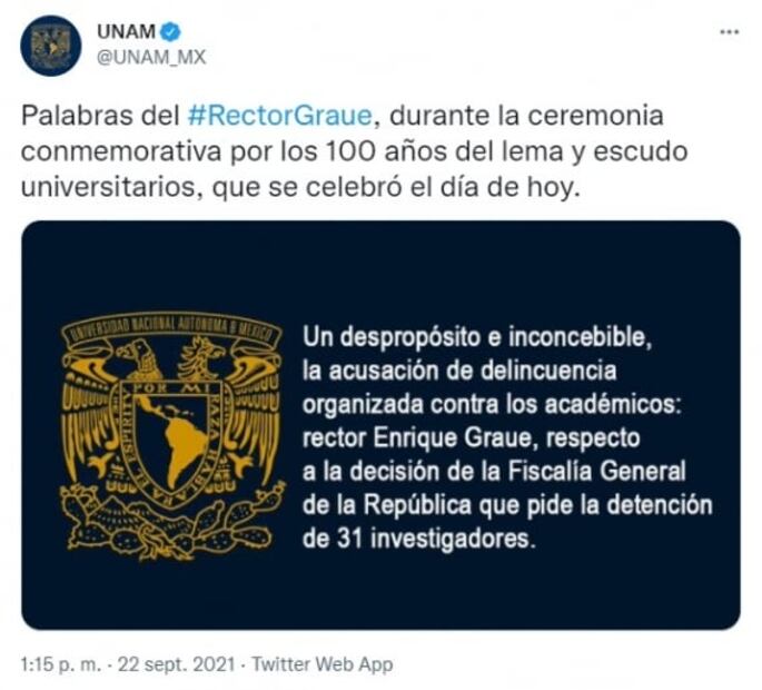 Acusación de delincuencia organizada contra 31 científicos es un despropósito: Enrique Graue, rector de la UNAM