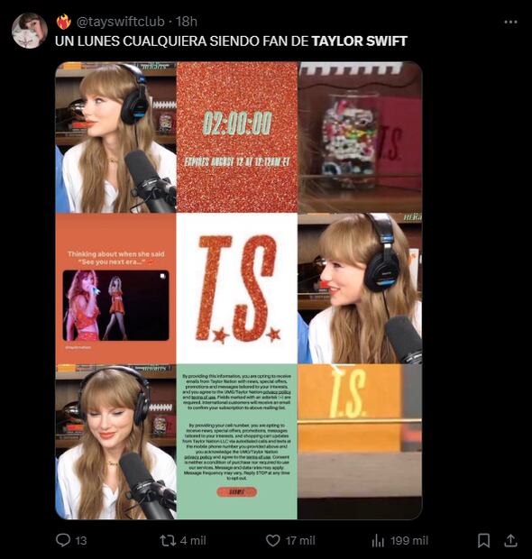 Decenas de swifties desataron una lluvia de memes. Fotos: Redes Sociales