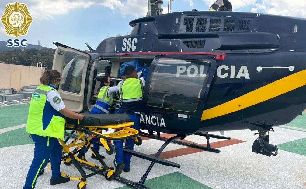 Trasladan vía aérea a cuatro niños intoxicados en Tlalpan. Foto: Especial